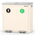 thumbnail image 1 of Dual Compartment Kitchen Trash Can, 2 x 10.5 Gallon Stainless Steel Garbage & Recycling Bin Combo for Kitchen, Soft Close Lids, Odor Proof, Hands Free, 1 of 8