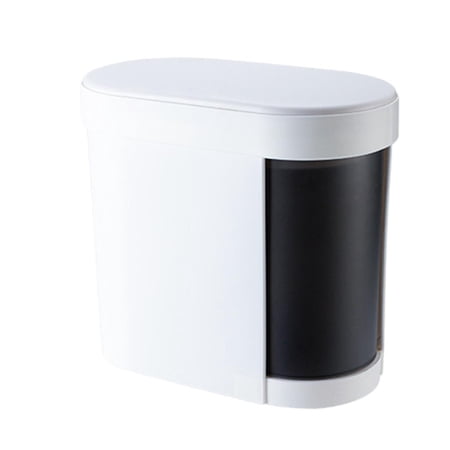Dual Compartment Waste Bin, And Wet Classified Trash Can & Recycle Container 15L Large Capacity Double Compartment Classified Recycle Garbage Bin White