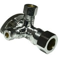 thumbnail image 1 of Dual Compression Outlet Angle Stop Valve, Plumbing Fitting, Quarter Turn, Single Handle Multi-Select Positions, Water Valve Shut Off 1/2" (5/8” OD) Inlet x (3/8" & 1/4") Outlets, 1 of 8