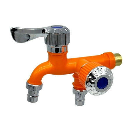 Dual Control Faucets Double Outlets Water Tap Universal Interface Connector Sink Faucets Home Bathroom Hose Irrigation Fitting Garden Watering Supplies