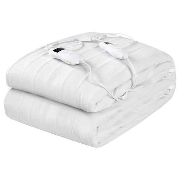 Dual Control Heated Mattress Pad, Electric Heating Pads, Twin/Full/Queen/King Bed Warmer w/ 8 Heat Levels, 4 Timings, UL&ETL Approved, Overheating Protection, Machine Washable