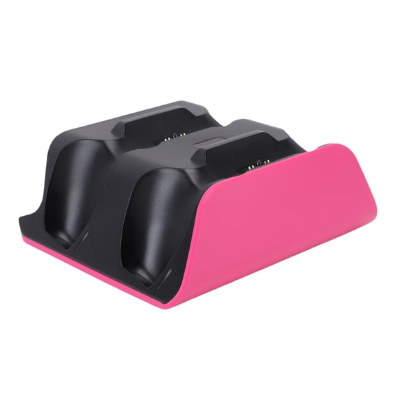 Dual Controller Charging Dock and Storage Stand with USB C Cable for PS5 Slim and Edge Controllers Pinkish Black Edition