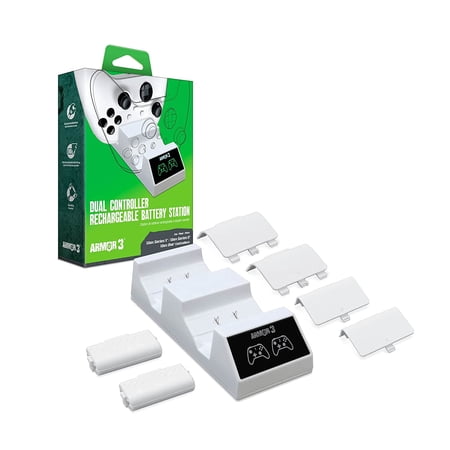 Dual Controller Rec harge able Bat tery Station (White)