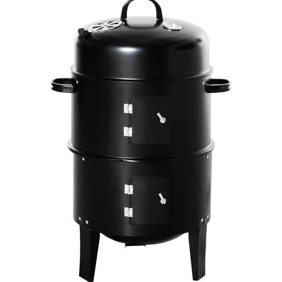 Dual Cooking Area Charcoal Grill with Adjustable Vents / Easy Temperature Management for Outdoor