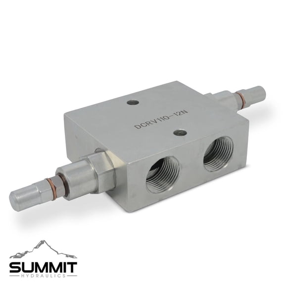 Dual Crossover Hydraulic Relief Cushion Valve, 3/4 NPT Ports, 30 GPM Max Flow