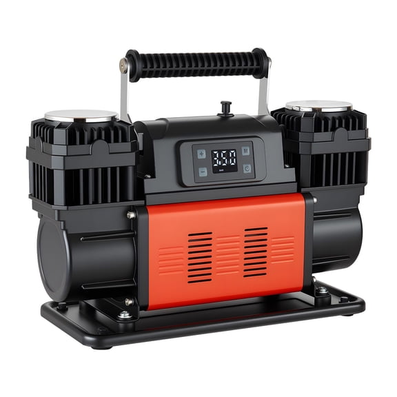 Dual-Cylinder Heavy Duty Air Compressor, 10.6CFM Auto-Stop Portable Tire Inflator, 12