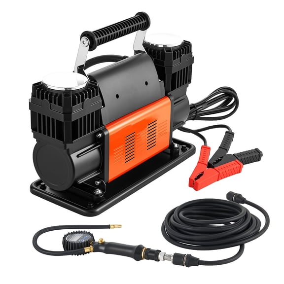 Dual-Cylinder Heavy Duty Air Compressor, 10.6CFM Portable Tire Inflator, 12V 150PSI O