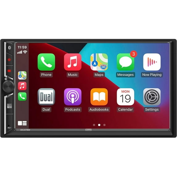 Dual DCA73W 7" Car Stereo with Apple CarPlay & Android Auto, Bluetooth
