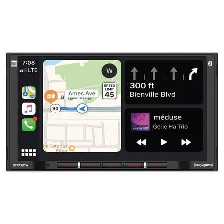 Dual DCPA701 7" Double-DIN In-Dash Digital Media Receiver with Bluetooth, Android Auto, and Wired Apple Carplay