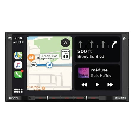 Dual DCPA701W 7" Double-DIN In-Dash Digital Media Receiver with Bluetooth, Wireless Android Auto and Apple CarPlay