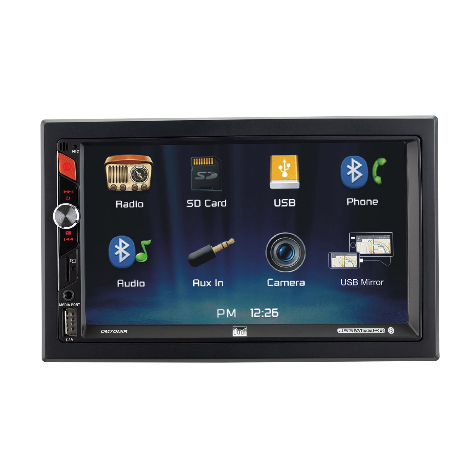 Dual DM70MIR DM70MIR 7-In. Double-DIN Digital Media Receiver with ...