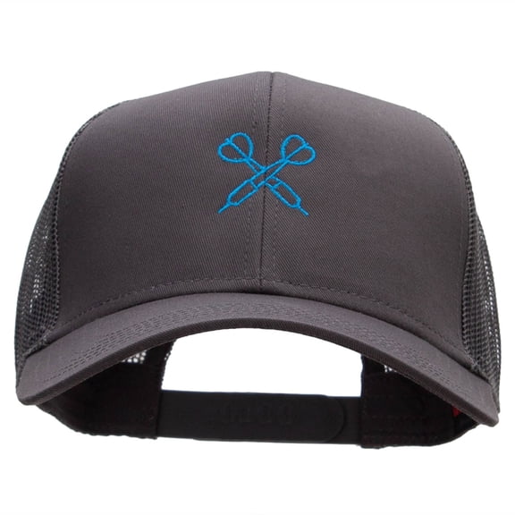 Dual Darts Embroidered Solid Cotton Twill Mesh Prostyle Cap - Charcoal OSFM