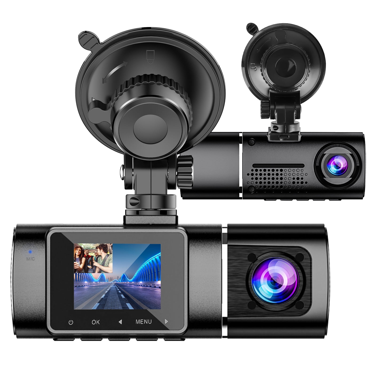 1080P HD Automotive Recorder Camera, Wide Angle Infrared Night Vision Car  Video Recorder with 2.5 Inch Color Display, Car Driving Recorder for Outdoor