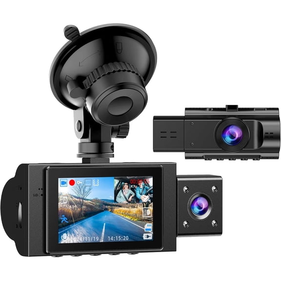 Dual Dash Cam Front and Inside, 1080P Car Camera with Infrared Night Vision 24H Parking Monitor with Motion Detection and G-Sensor, ideal for taxis, Uber, rideshare drivers