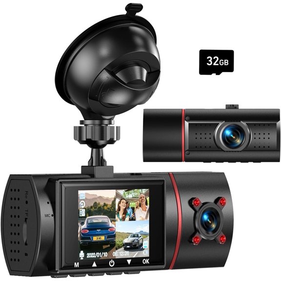 Dual Dash Cam Front and Inside, 1080P Dash Camera for  Dashcam with 32G Card, 24H Parking , Night Vision, G-Sensor, Loop Recording  Camera for Taxi  Driver