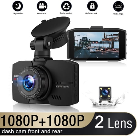 Dual Dash Cam Front Rear Car Camera FHD 1080P Car Dash Camera Black Waterproof Dash Camera for Car