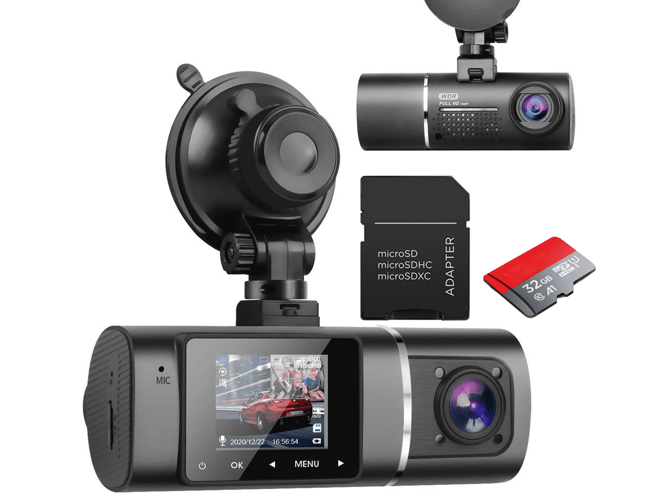 Dual Lens Dash Cam 1080P Front and Inside Cabin Car Dash Camera IR