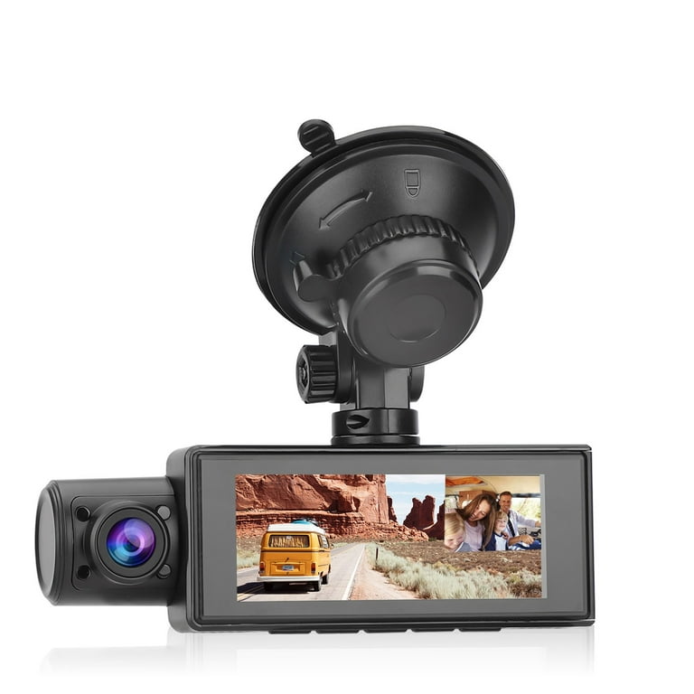Dash Cam Front and Rear, TSV 3 Channel Dual Dash Camera, 1080P Car Camera  DVR Backup Cam, 3 Way Triple Dashboard Driving Recorder, Inside IR Night  Vision, G-Sensor, Parking Mode 