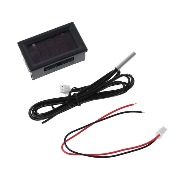 Dual Dispaly 5V Universal Voltage Temperature Meter Tester Adapter LED Display
