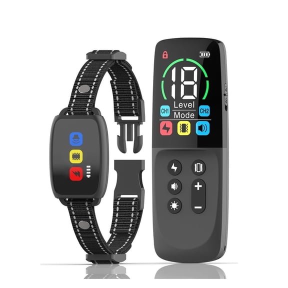 Dual Display Color Screen Dog Training Collar, Automatic Anti Bark device for All Breeds