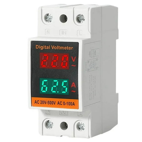 Dual Display Combination Rail Type Single Phase Digital Meter Digital Din Rail Power Meter AC Voltmeter Ammeter Energy