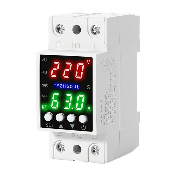 Dual Display Lcd Voltage Protector: Smart Overunder Current Control Device