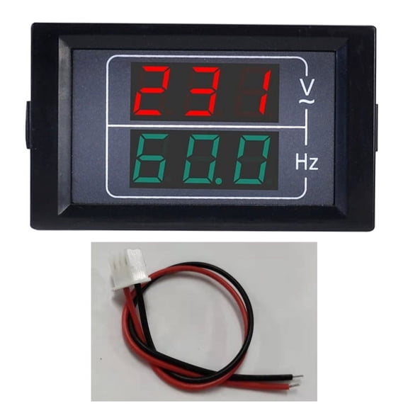 Dual Display Voltmeter Digital AC Monitor Gauge Panel Ammeter Voltmeter Frequenc