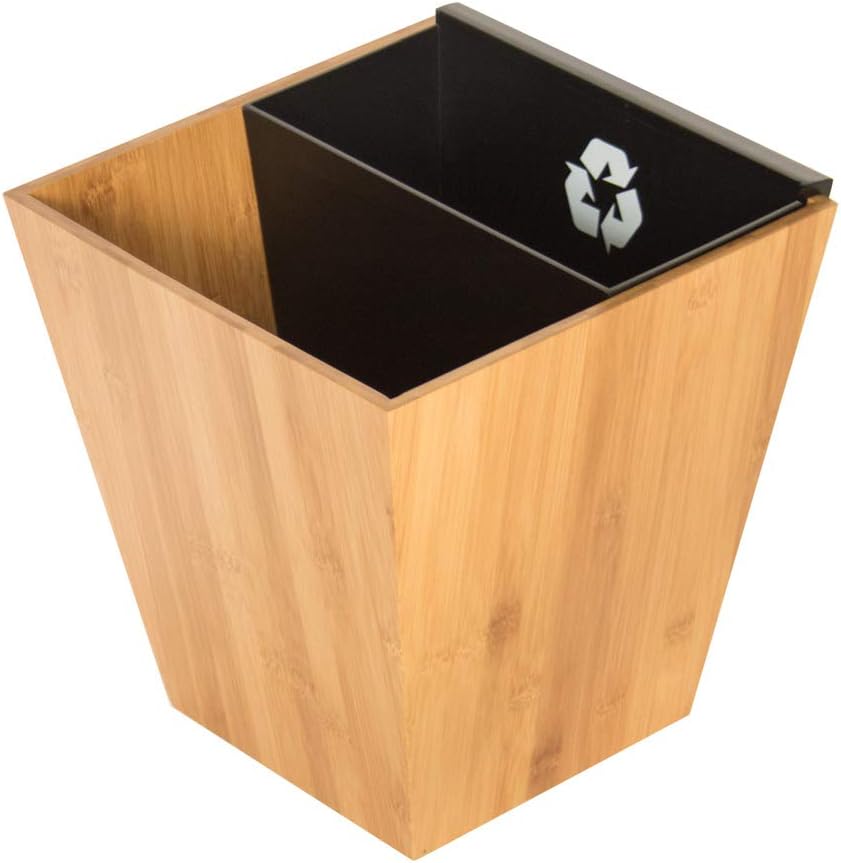 Dual Divided Trash Can With Removable Inner Bin For Separating Trash