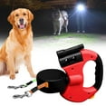 thumbnail image 1 of Dual Dog Leash, Double Retractable Dog Leash with Flashlight & Poop Bag Holder, 360° Rotating Double Pet Leash for Small to Large Dogs – Hands-Free Dog Walking Accessory, 1 of 8