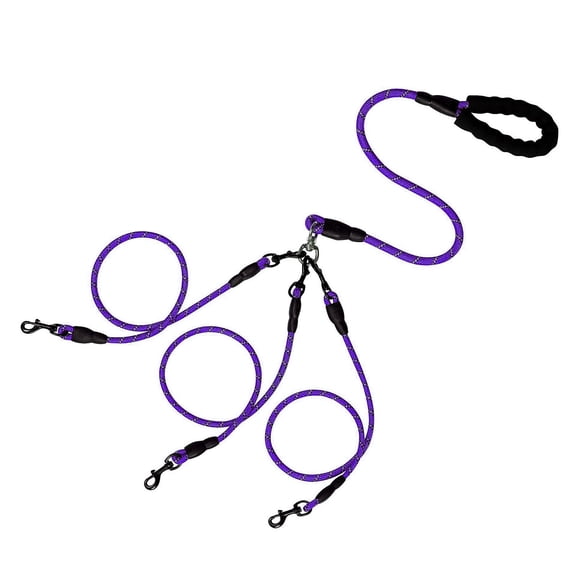 Dual Dog Leash with Padded Handle, Usupdd Heavy Duty 2-Dog Leash with Detachable Splitters 360° Swivel, -Free Multi Dog Walking Rope for Training Hiking Running with Reflective Stitching, Blue
