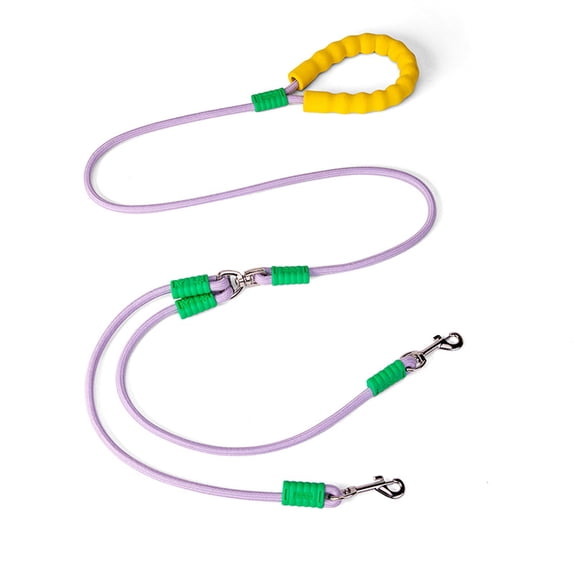 Dual Dog Leash Splitter for Walking Two Dogs, Tangle Free Coupler with Swivel Clips for Small Medium Dogs