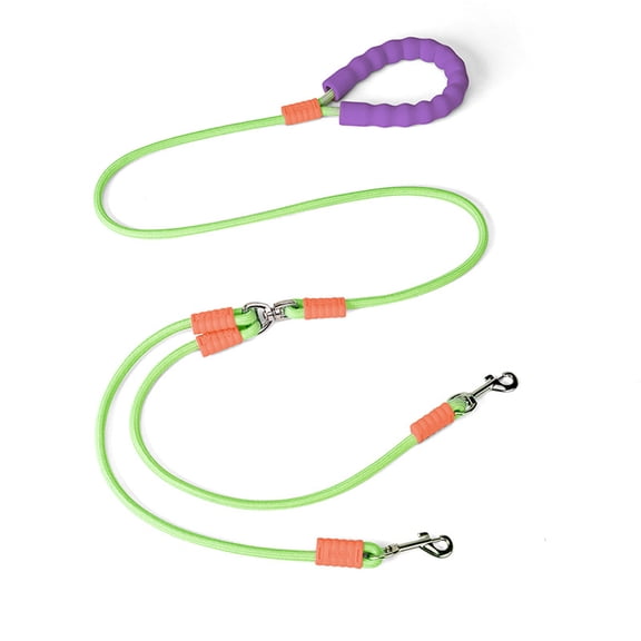 Dual Dog Leash Splitter for Walking Two Dogs, Tangle Free Coupler with Swivel Clips for Small Medium Dogs