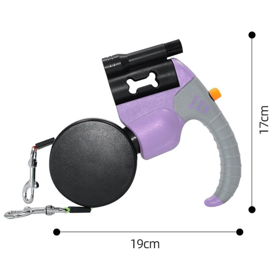 Dual Dog Retractable Leash, 2-in-1 Automatic Extendable Pet Leash with LED Light, 360° Tangle-Free Design for Two Dogs, Suitable for Small to Medium Breeds