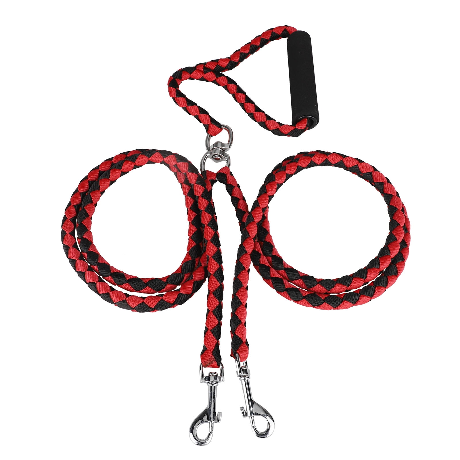 Dual Double Dog Leash No Tangle Coupler Nylon Walking for Two Medium