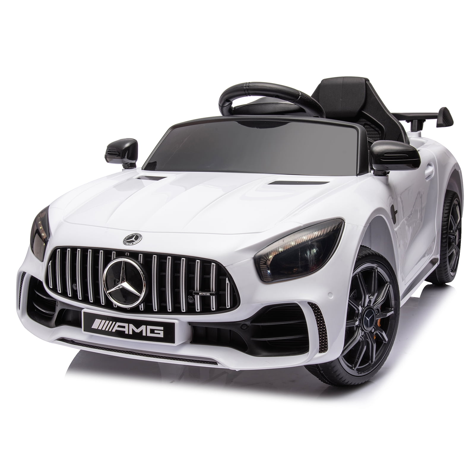 Dual Drive 12V 4.5Ah Sports Car with 2.4G Remote Control Mercedes-Benz AMG GTR BBH-011, White
