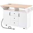 thumbnail image 1 of Dual Drop Leaf, 55.7'' Kitchen Island | Convertible Dining, Workstation, with Charging & Storage, 1 of 6