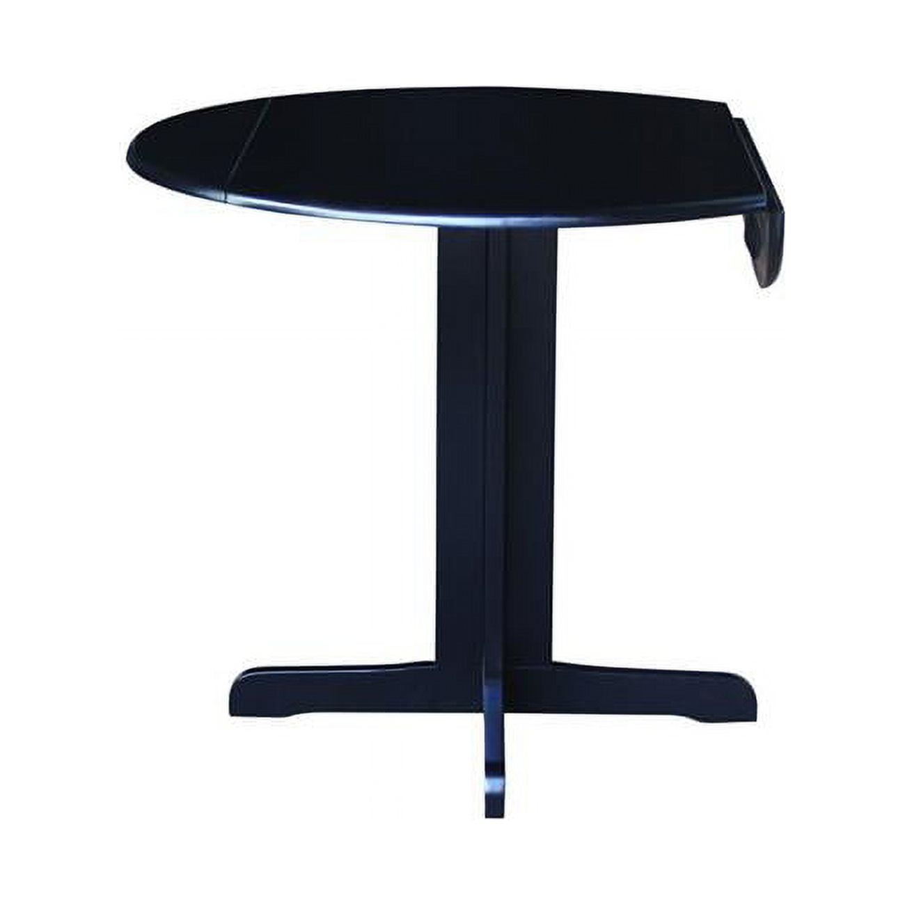 Scandinavian 38" Round Wood Extendable Dining Table in Black