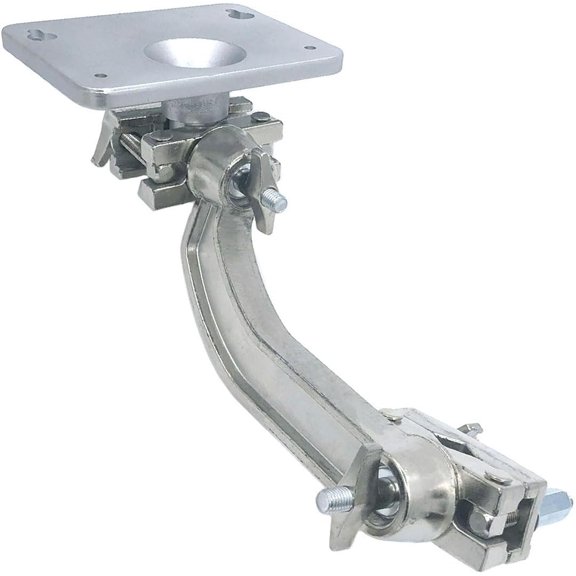 Dual Drum Tilting Accessory Clamp with Electronic Module Mounting Plate Metal Electronic Drum Module Mount Holder for Electronic Controller Multi-Pad Drum Pads Drum Set Cymbal Stand