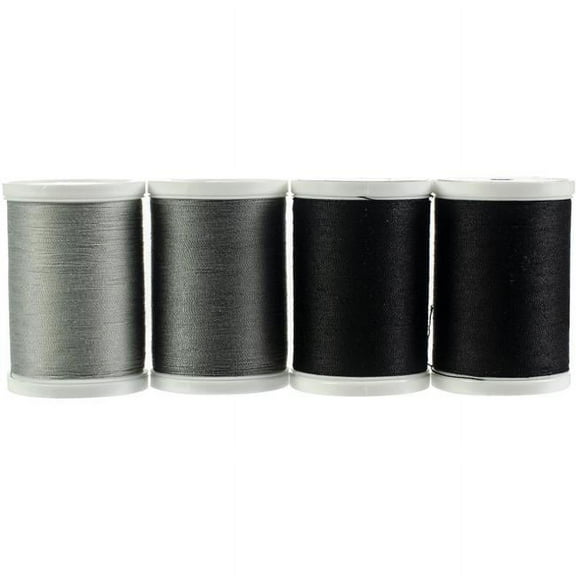Dual Duty XP Thread Set - Black and Greys, Set of 4 Spools