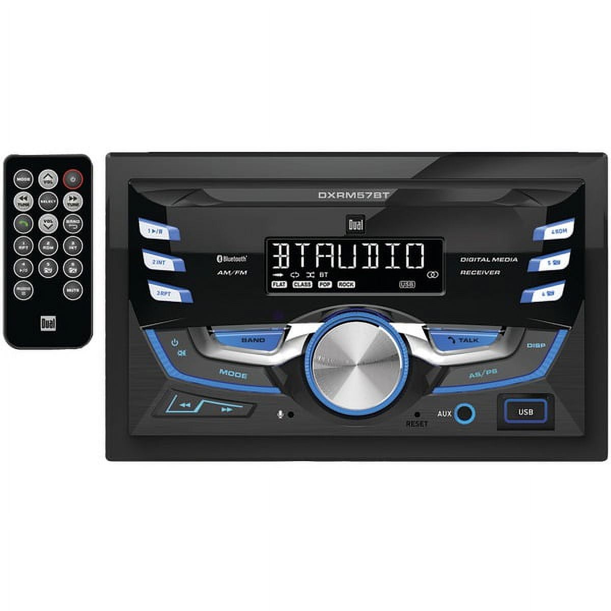 Dual Dxrm57bt Doubledin Indash Mechless Am/fm Receiver With Bluetooth