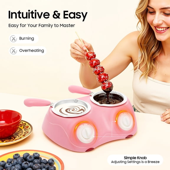 Chocolate Melting Pot Set with Molds and Forks, Home Baking Candy & Chocolate Making Tools, Dessert Dipping Supplies