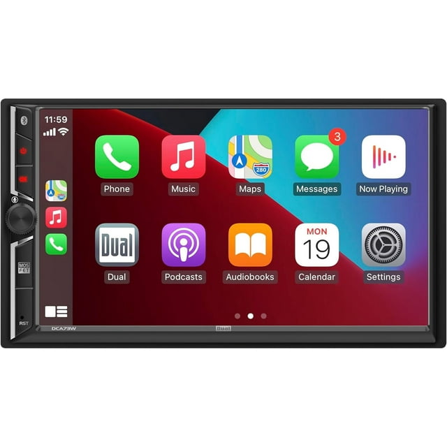 Dual Electronics DCA73W 7inch Certified Apple CarPlay Android Auto