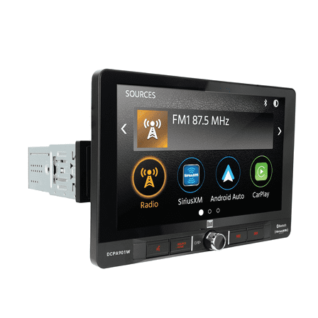 Dual Electronics DCPA901W 9-inch Certified Apple CarPlay Android Auto Wired or Wireless Single DIN Car Stereo Radio Built-in Bluetooth Sirius XM Ready New
