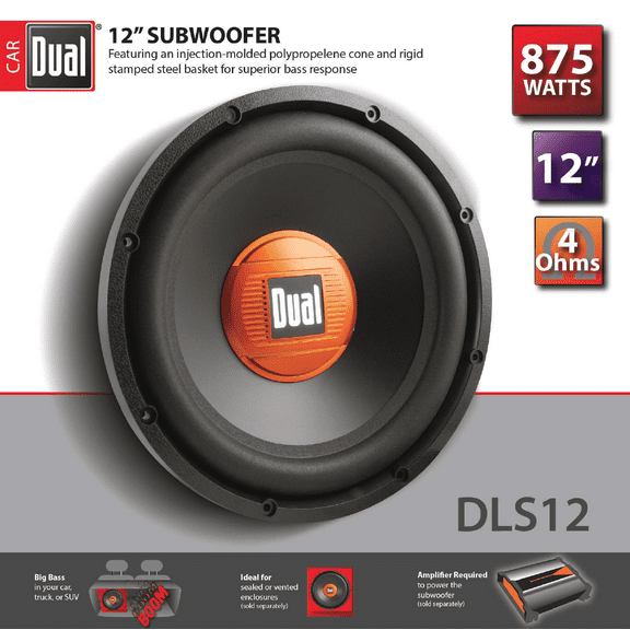 Dual Electronics High Performance Subwoofer, 10 lbs., New