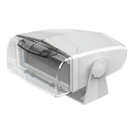 Dual Electronics MH200 Universal Gimbal Marine Radio Housing Unit, Transparent Fold-Down Door, Fully Enclosed Design, Single DIN, White