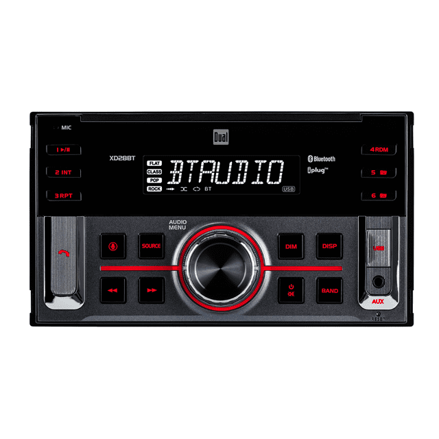 Dual Electronics XD28BT, Car Stereo Head Unit, Double DIN with