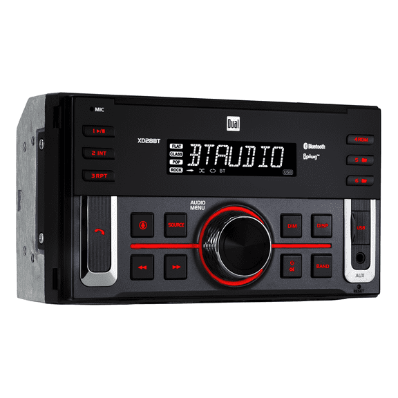 Dual Electronics XD28BT, Car Stereo Head Unit, Double DIN with Bluetooth, 7-Character LCD, New