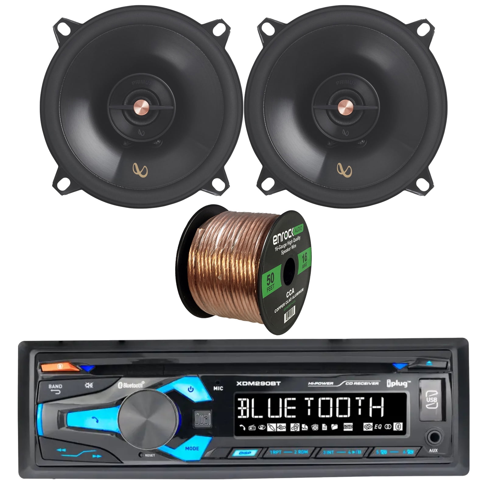 Dual Electronics XDM290BT Single DIN In-Dash CD Player Bluetooth MP3 ...