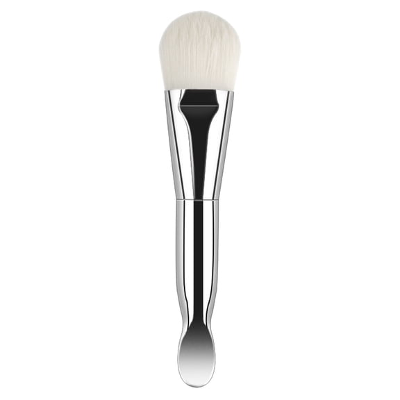 Dual-End Face Mask Brush, White Bristle Silver Handle, 1 Pcdouble-Headed Facial Mask Cosmetic Brush Soft Hair Mask Brush Beauty Tool, Easter Mother'S Day Gift Makeup Organizers