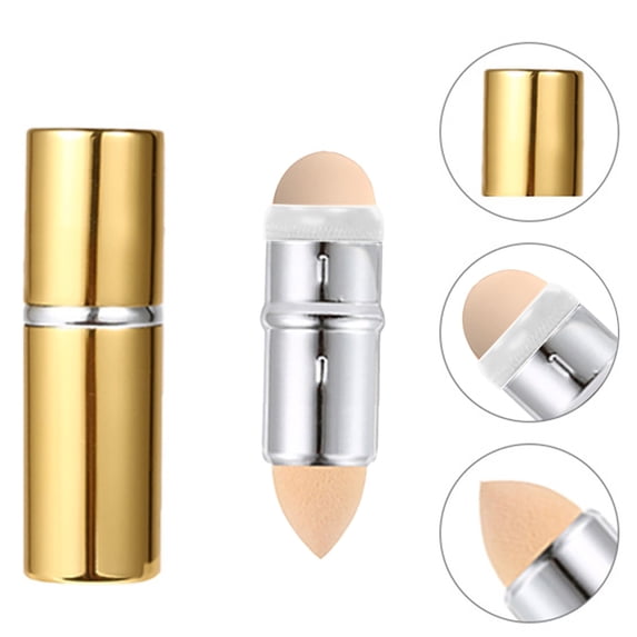 Dual-End Oil Absorbing Stick (5 Colors), Gold, 1 Pcdouble-Headed Oil-Absorbing Volcanic Face Roller with Makeup Sponge 2 in 1 Reusable Facial Tool- Instantly Refresh Matte Makeup, Makeup Organizers